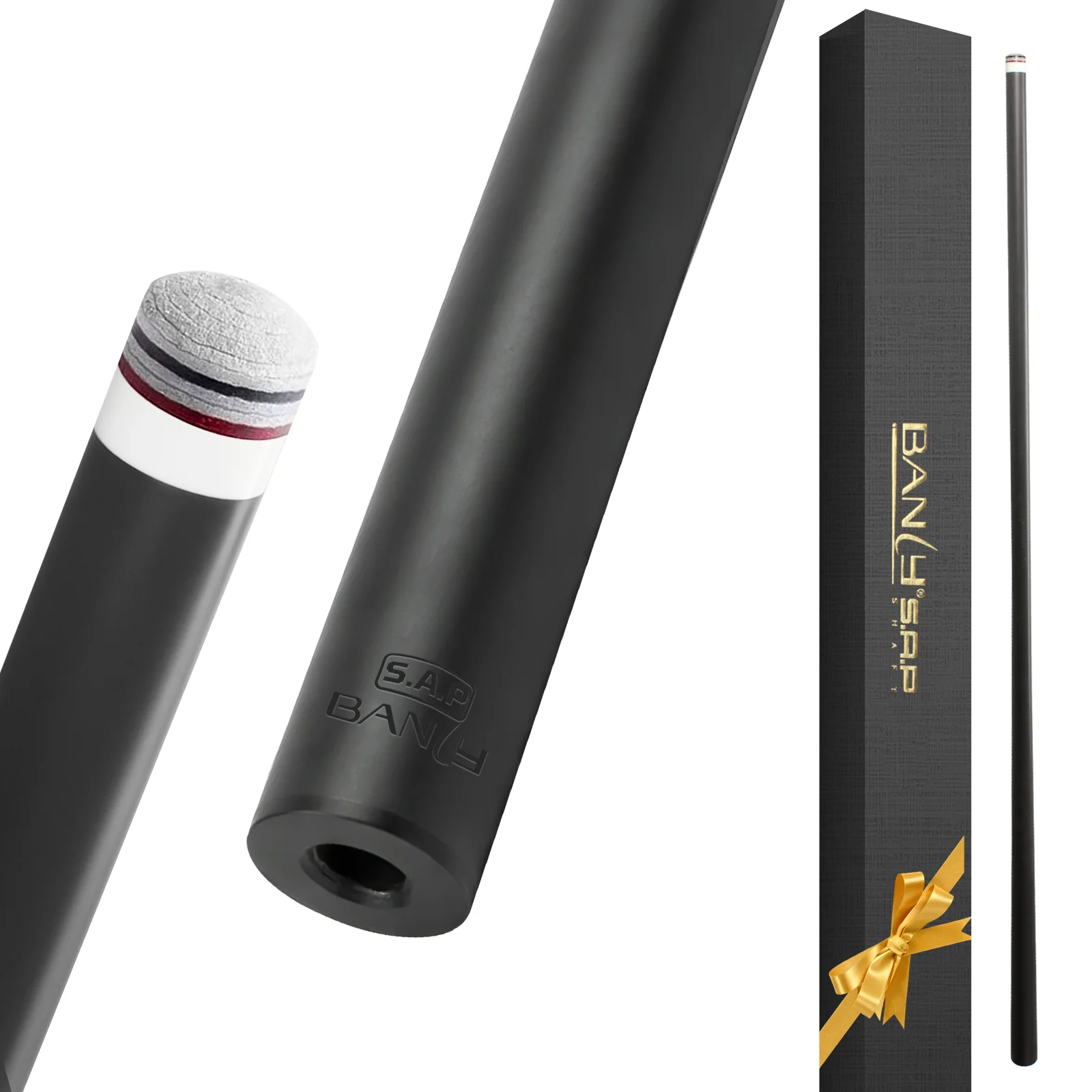 Banly Carbon Fiber Pool Cue Single Shaft, 30 Inch Low Deflection Pro Taper Shaft, 12.5mm Tip with Zuma Ferrule, Ultra Smooth Carbon Cue Shaft Replacement