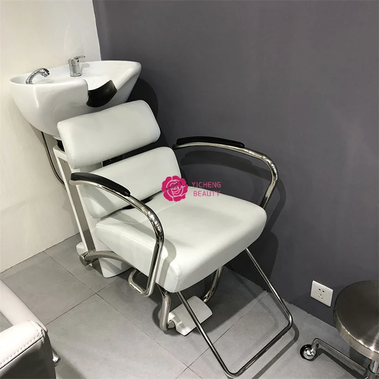 Yicheng Beauty Wholesale Semi-reclining Shampoo Bed Hair Salon Special Hair Beauty Salon Bed Flush Shampoo Bed for Sale