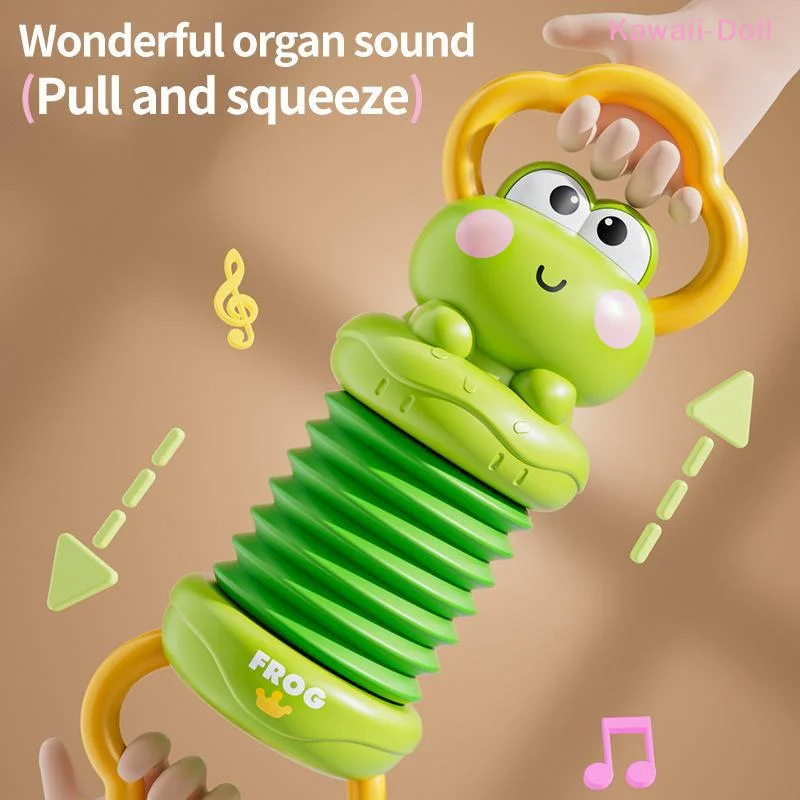 [DO]1Pc Accordion Sensory Toy With Cute Frog Designs Soft Sound Effect For Infants Early Education Toddlers Play[DO]