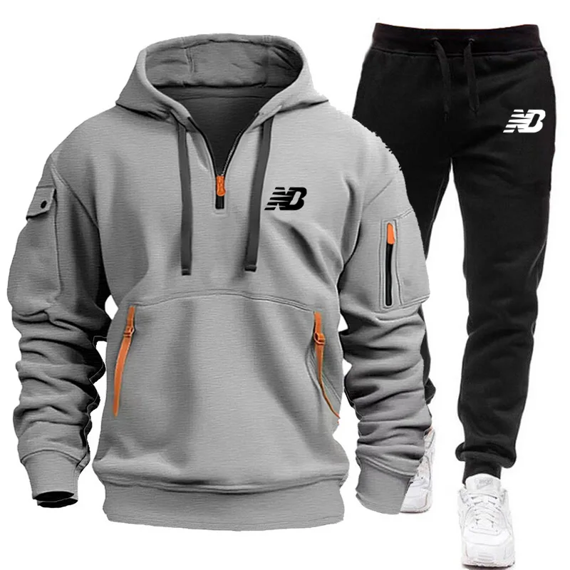 2024 Men Tracksuit Hoodie Set, Men\'s Brand Sweater, Warm Sportswear, Sports Iuxury, High quality Print, Autumn/Winter, 2 pieces