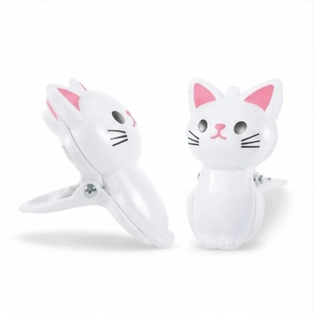 8Pcs Cute Cat Style Reusable Bag Clips Strong Plastic Chip Clips for Food Packaging Snack Storage Kitchen Supplies Sealing