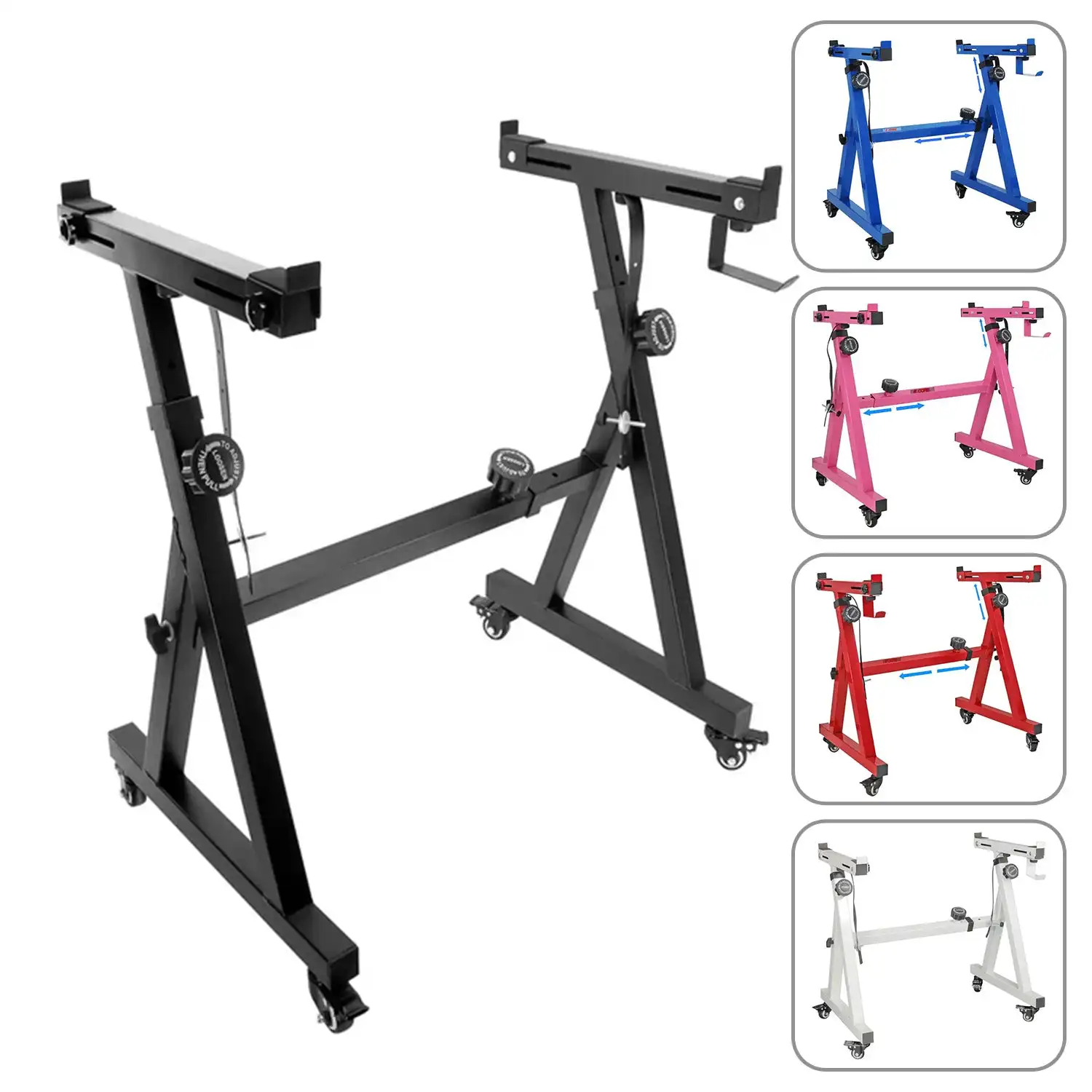 

5 Core Keyboard Stand Z Style Sturdy Adjustable Electric Piano Riser Holder With Wheels KS Z1 BLK HD WHLS