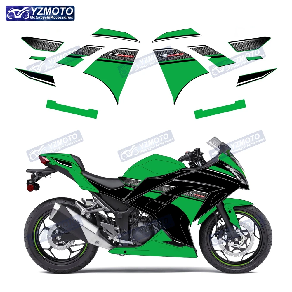 For Kawasaki NINJA300 ninja300 EX300 motorcycle fairing shell decal reflective waterproof racing outer panel sticker decoration