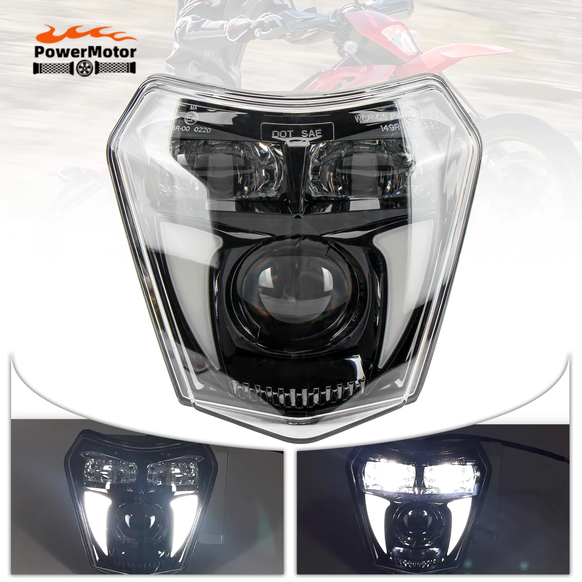 

For KTM Motorcycle LED Headlight 690 SMC EXC XCW XC SX-F XC-W TE TC FE 125 250 300 350 450 530 DirtBike Enduro Motocross Parts