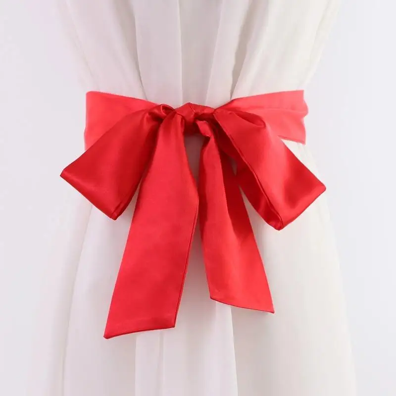 Fashion Solid Color Extra Long Wide Ribbon Belt Skirt Jeans Belt Bridesmaid Dress Bride Wedding Dress And Skirts - view 5