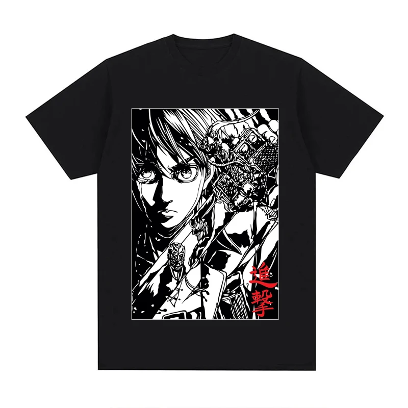 2023 New Japan Anime Attack On Titan T Shirt Men Cotton Unisex Tops EU Size Summer Unisex Clothes