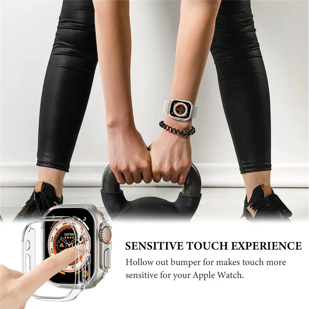 Protector Case For Apple Watch Ultra 49mm Hard PC Hollow Frame Bumper Apple Watch Series 40 41 44 45mm Drop Resistant Watchcase