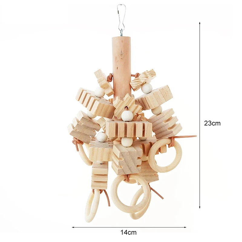 Large Parrot Chew Toy - Natural Wood Cubes 6