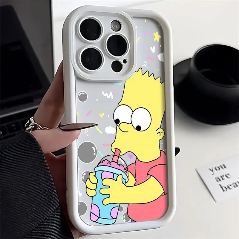 Case For Apple iPhone 11 15 Pro Max 14 Plus 13 12 Shockproof Protective Shell Silicone Funda Phone Cover Funny Cartoon SimpsonS