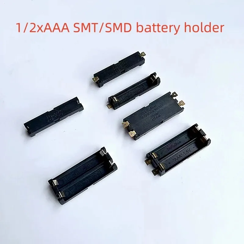 

AAA Battery Holder SMD SMT With Pin Battery Storage Box, DIY Lithium Battery Box Battery Standard Container 1/2 Slot 5PCS