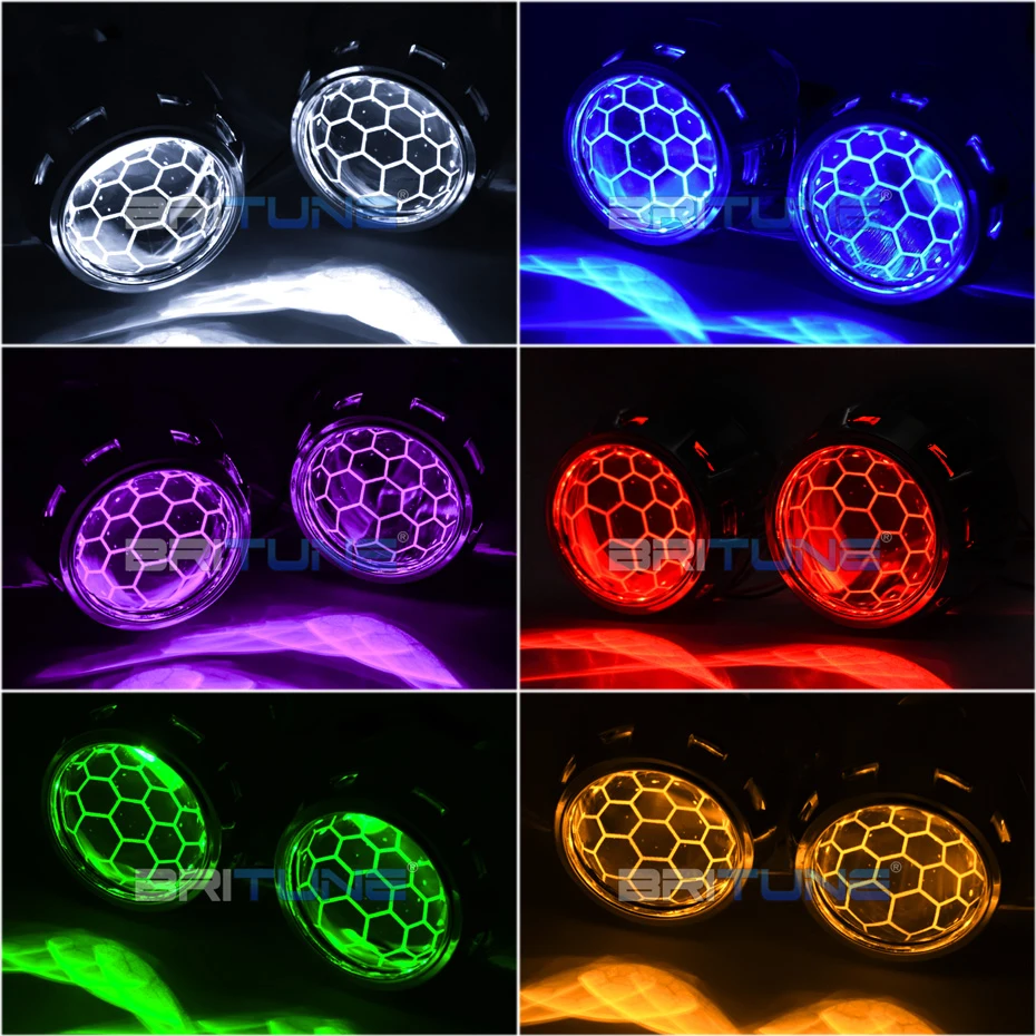 Bi-Xenon Projector Lens HIDキット Bi-xenon HID Projector Lens with LED Devil Eyes Super 2.5 inch