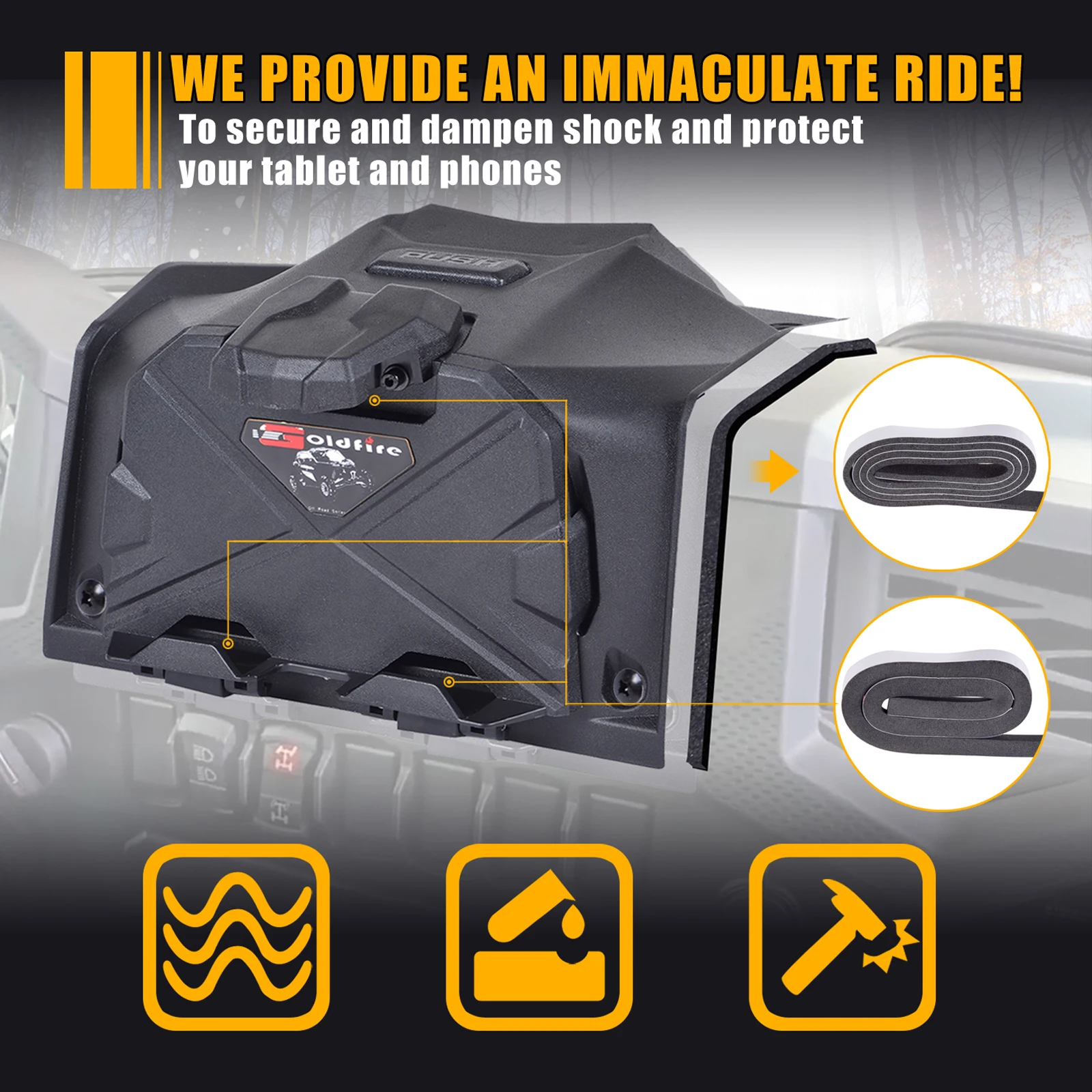 Electronic Device Tablet Phone Holder UTV Accessories with Storage Box Organizer for Polaris RZR XP 1000 XP4 Turbo 2019-2022