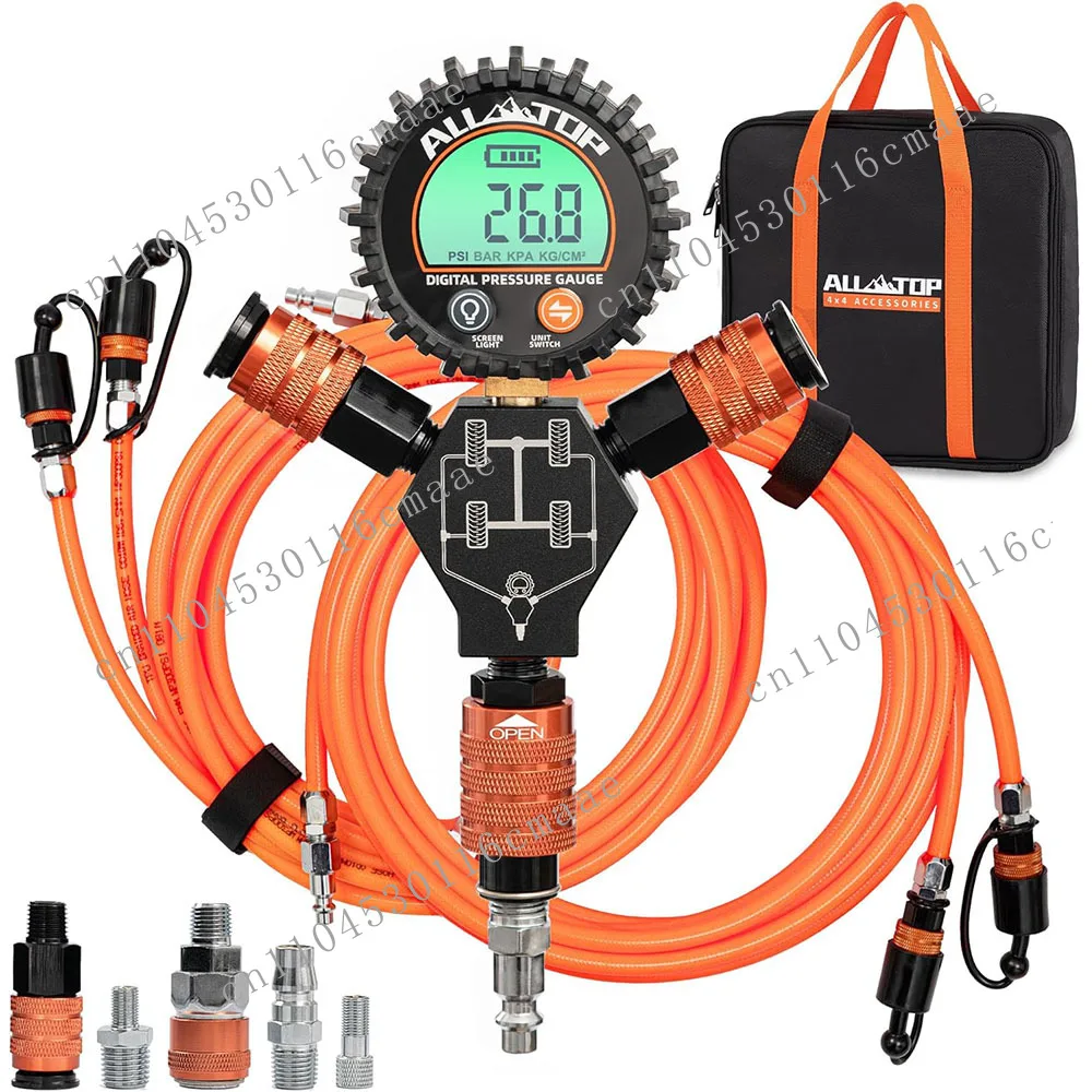 ALL-TOP 4 Tire Inflation Deflation System  Rapid High-Flow Air up Down Kit Digital Pressure Gauge