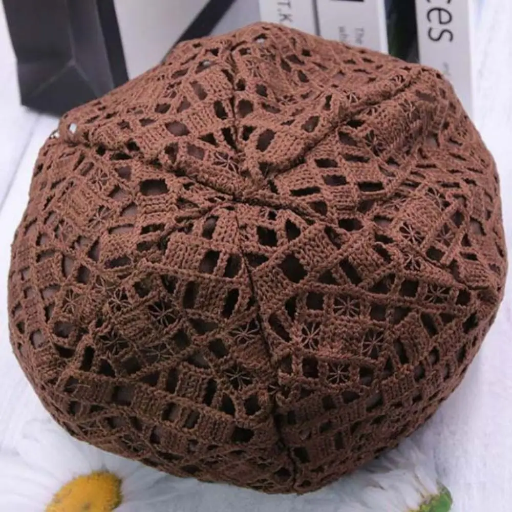 Berretto a forma di fiore scavato Berretto da baseball da donna traspirante ricamato Berretto a tesa larga Foulard Wrap Turbante Berretti Cappello Donna Ragazza