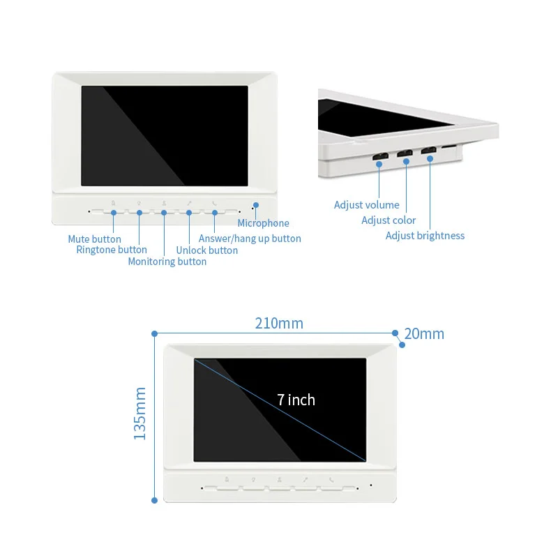 Tuya 7インチビデオスマートビデオインターホン 1080pビデオドアベル 2/3/4ユニット カメラセキュリティインターホンシステム 家庭用/別荘用セキュリティ