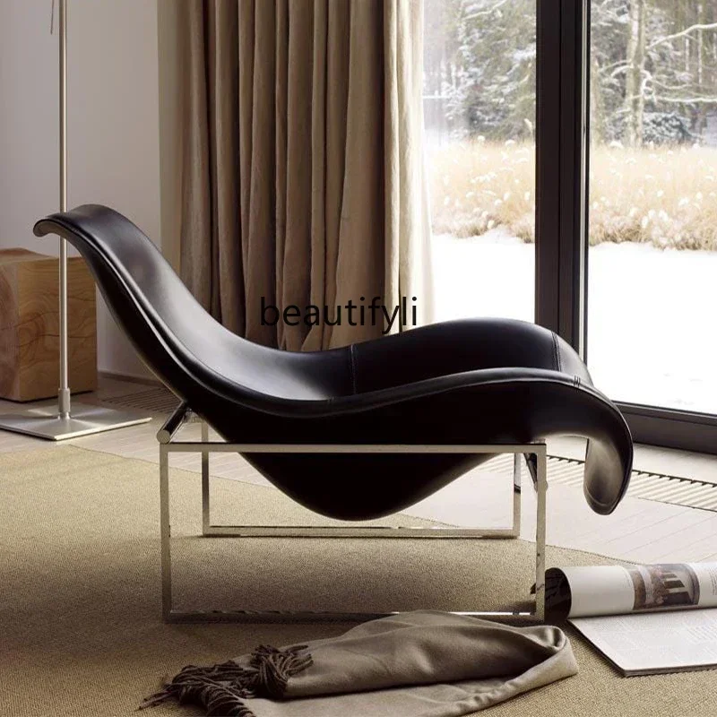 182C Nordic light luxury designer art creative fiberglass duck tongue chair leisure recliner villa guest chairAA