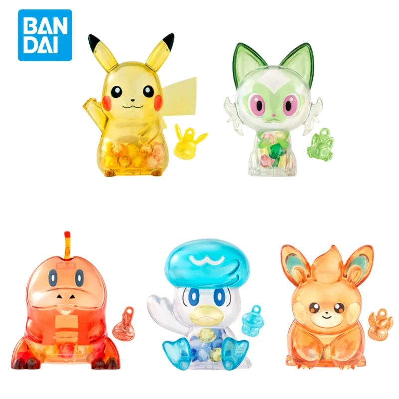 

In Stock Original BANDAI Pokemon Crystalcot Pikachu Sprigatito Fuecoco Quaxly Pawmi Anime Figure Birthday Present Toy Gifts
