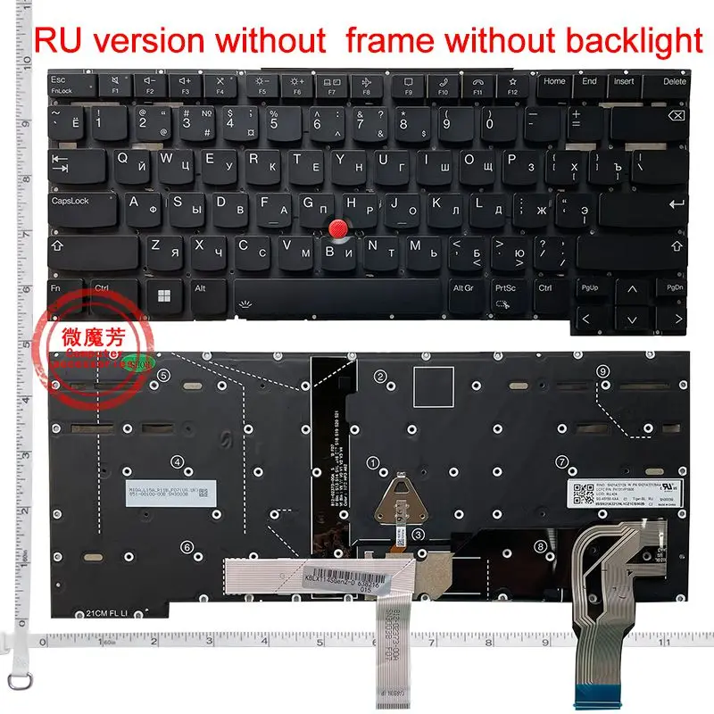 

NEW US/Russian laptop keyboard For Lenovo ThinkPad T14s Gen 2 P1 GEN4 X1 Extreme Gen4 No frame with backlight