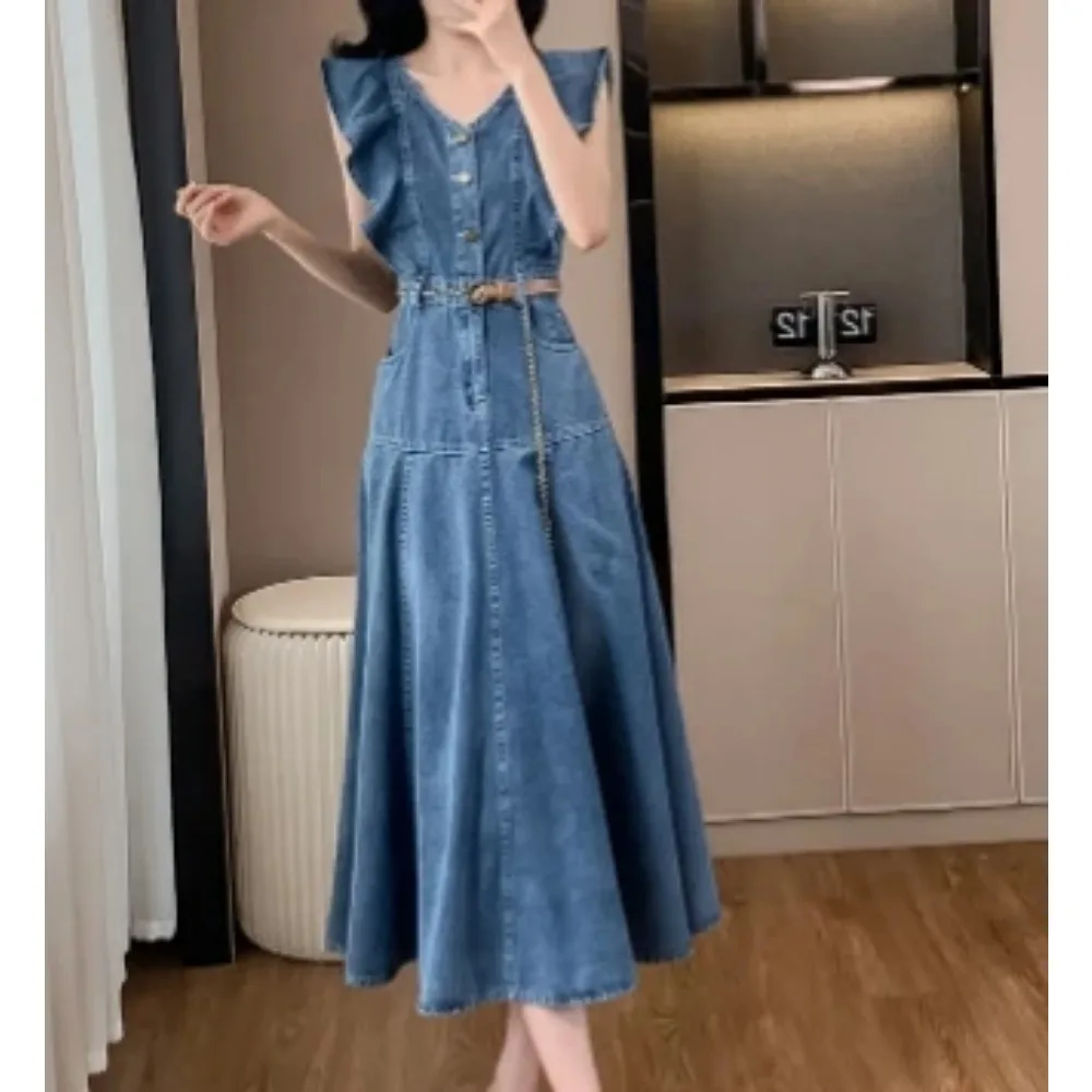 French V-neck Splicing single buckle Dress Sexy Retract your waist Dresses Elegant Evening Party Women Fashion Vintage Vestidos