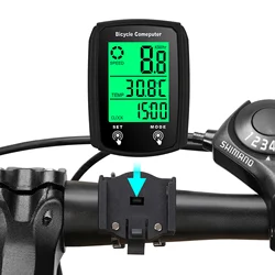 Bicycle Computer Wired Speedometer Bike USB Luminous LCD Rechargeable Odometer for Road Mountain Bike Cycling Speed Counter