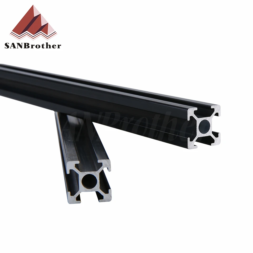 1Pc Black 2020 Europese Standaard Geanodiseerd Aluminium Profiel Extrusie 100Mm-800Mm Lengte Lineaire Rail 500Mm voor Cnc 3D Printer