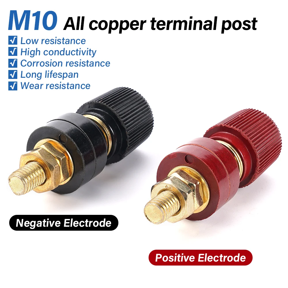 M10 All copper terminal post  Remote Battery Power Junction Connector Premium Post Terminal Kit Stud Replacement