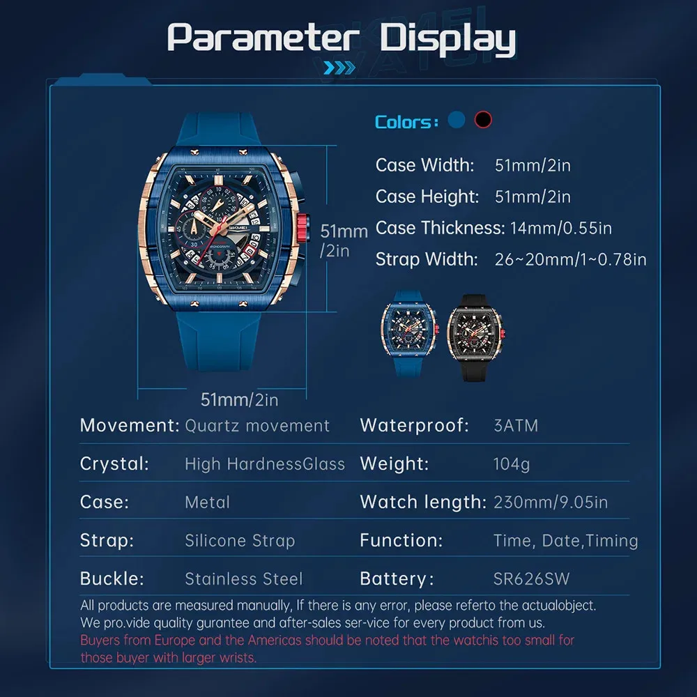 الموضة ساعات كوارتز بتقويم كبير أنيق SKMEI 7099 MAN مقاومة للماء #4