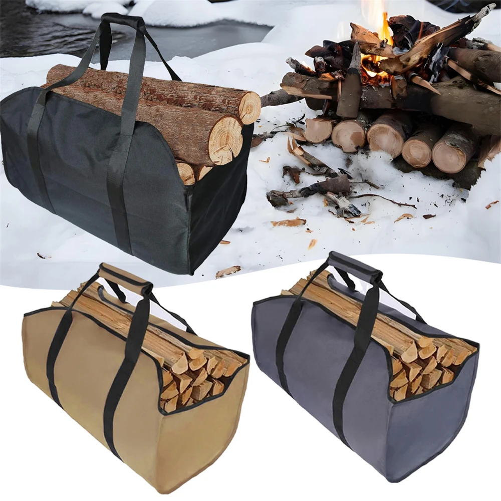 Borsa portaoggetti per legna da ardere Borsa portaoggetti per legna da ardere in tessuto Oxford di grande capacità resistente ai graffi Borsa tote per legna da ardere per esterni