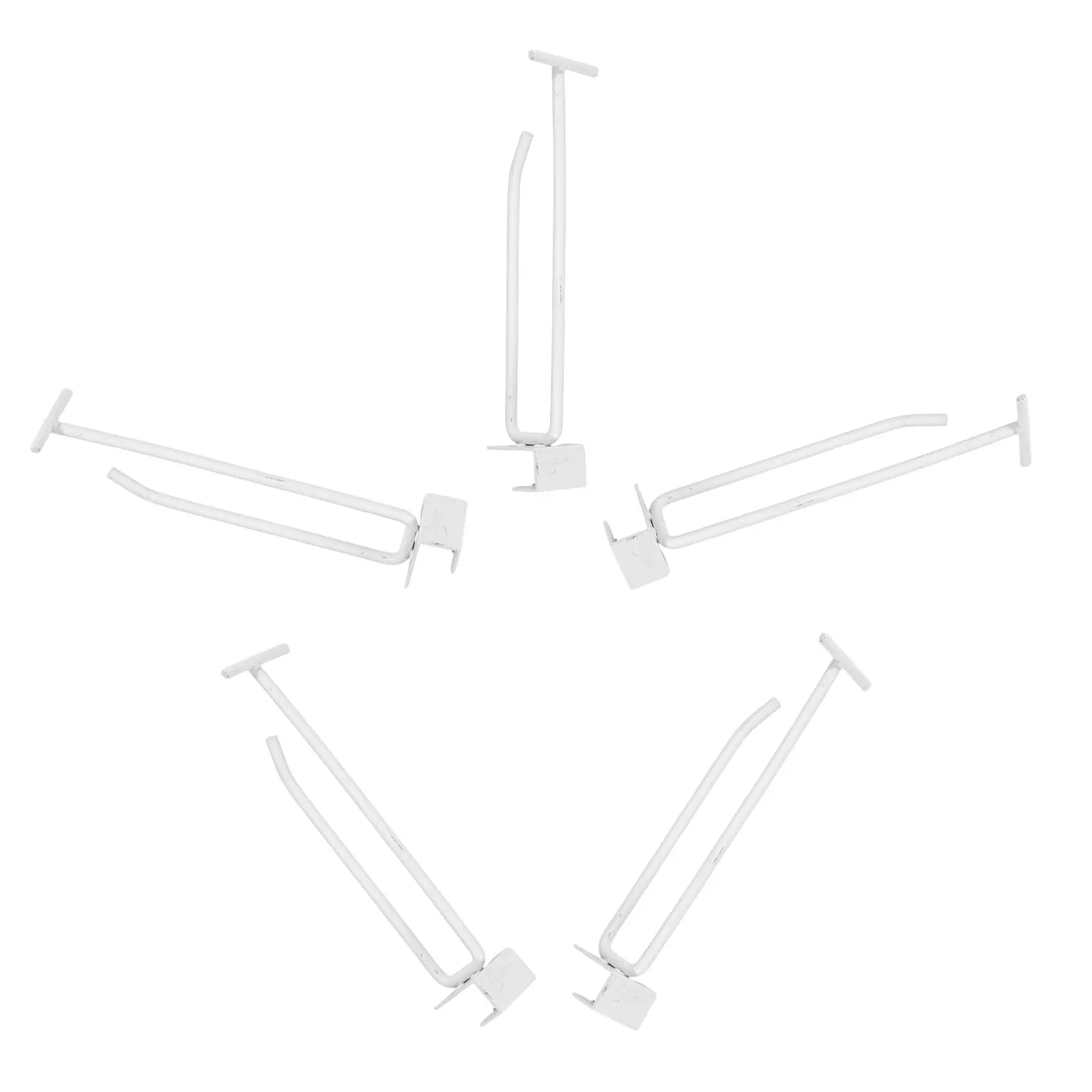 5Pcs Storage Rack Hooks Heavy Duty Double Iron Hanging Hooks for Supermarket Shelves Snacks Jewelry Multipurpose Organizer