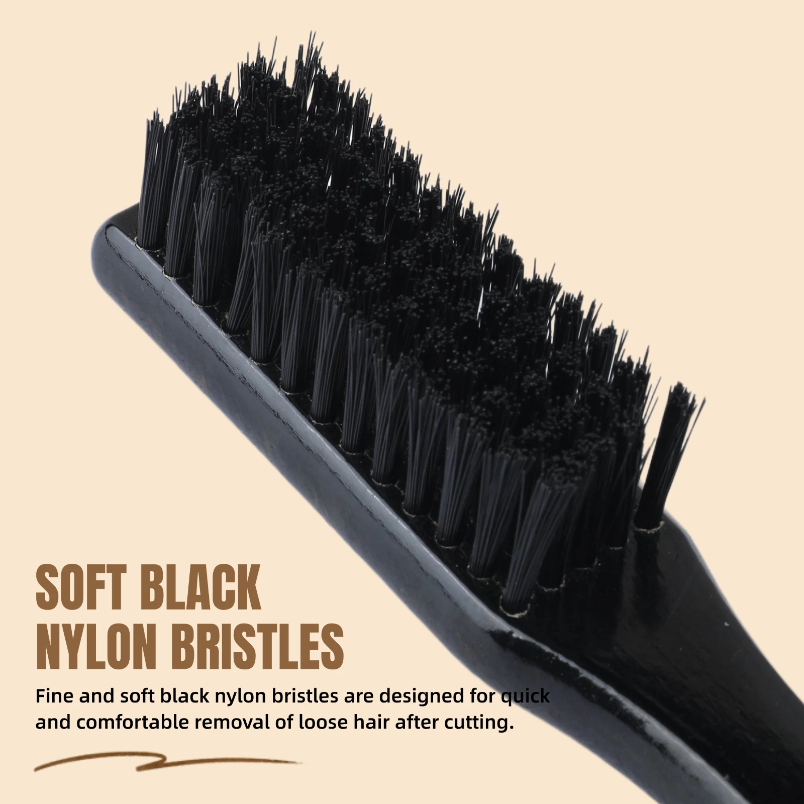 CESTOMEN Wood Handle Mini Fade Brush Nylon Bristle Hair Cleaning Brush Professional Salon Hair Cutting Broken Hair Sweeping Tool