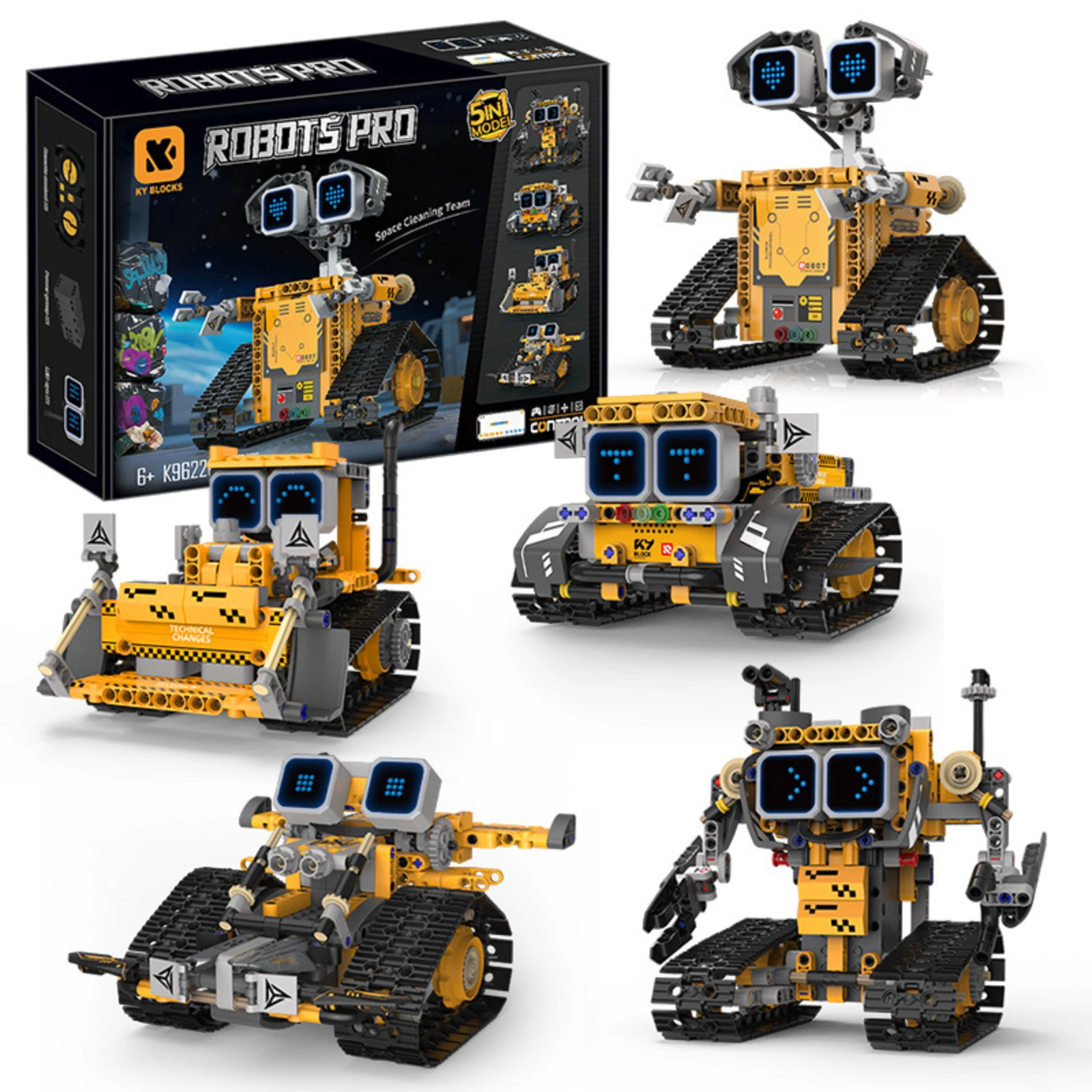 

96228 373pcs 5-in-1 Programmable Robot Model Kit Small Building Blocks STEM Educational Toy