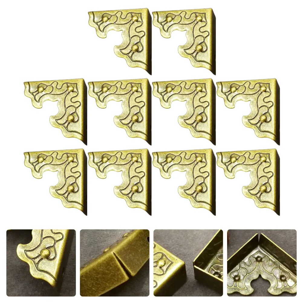 

20Pcs Chinese Style Corner Protectors Bronze Edging Guards for Furniture Table Desk Decorative Vintage Corner Pieces