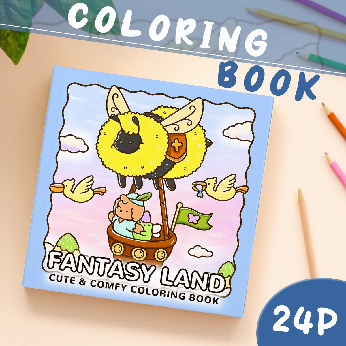 FANTASY LAND Bold-easy Patterns Coloring Book for Adults Cute Cartoon Drawing Book Perfect Gift for Party and Birthday