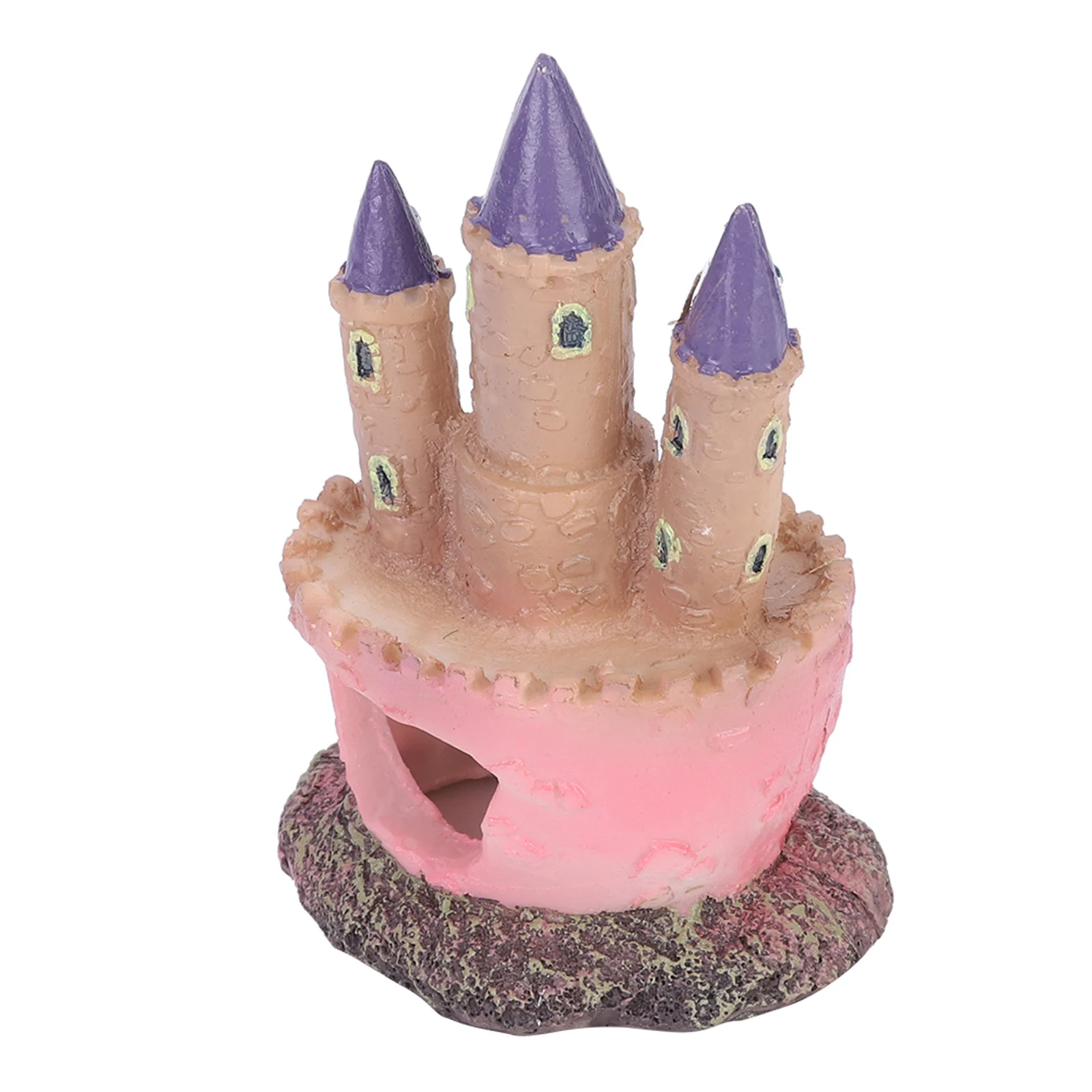 Resin Cartoon Castle Shape Ornaments Landscape Decoration For Aquarium Fish Reptiles Tank