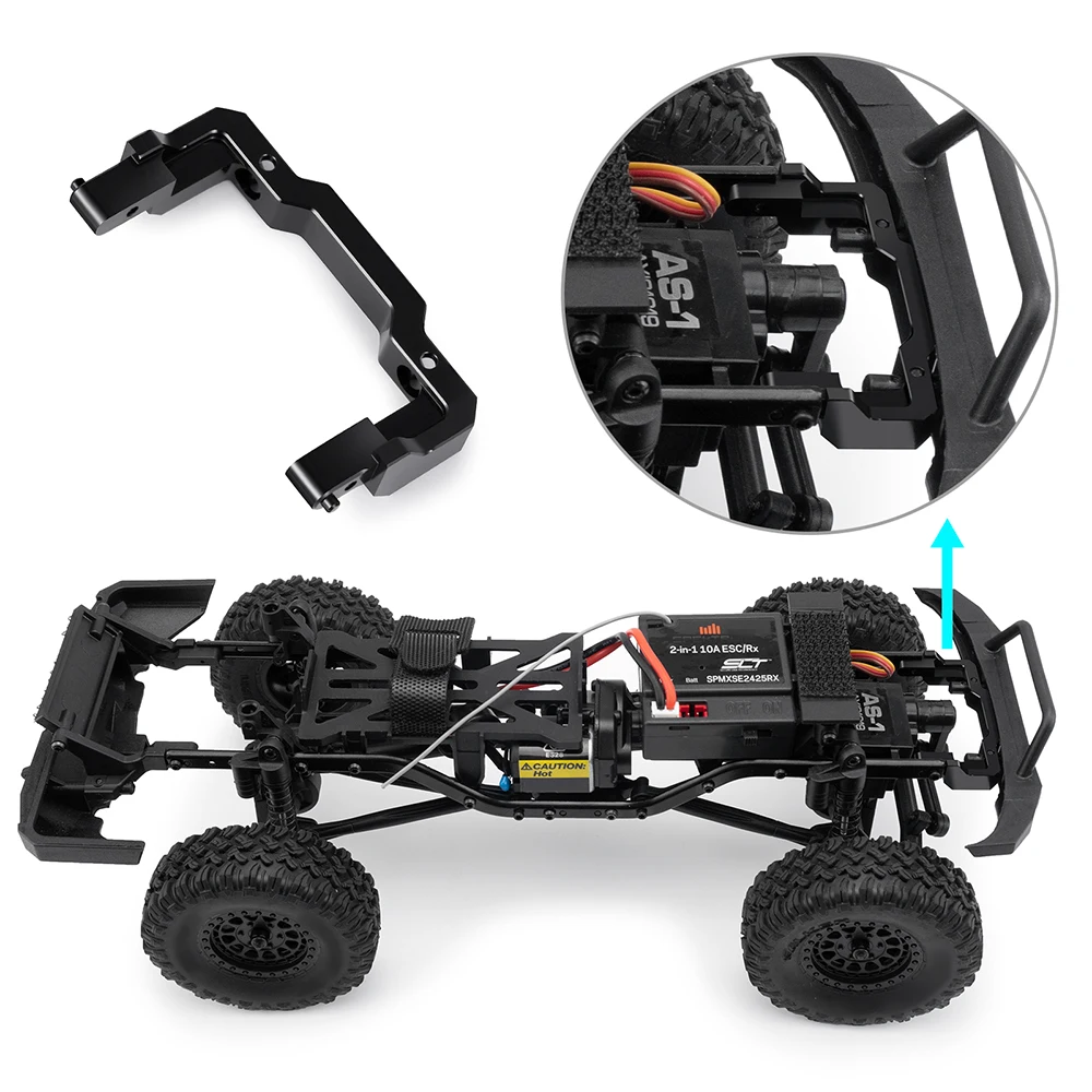 AXSPEED Alu Alloy Front Bumper Mount Rear Car Body Shell Support Bracket Stand for Axial SCX24 Base Camp 1/24 RC Crawler Car - Image 3