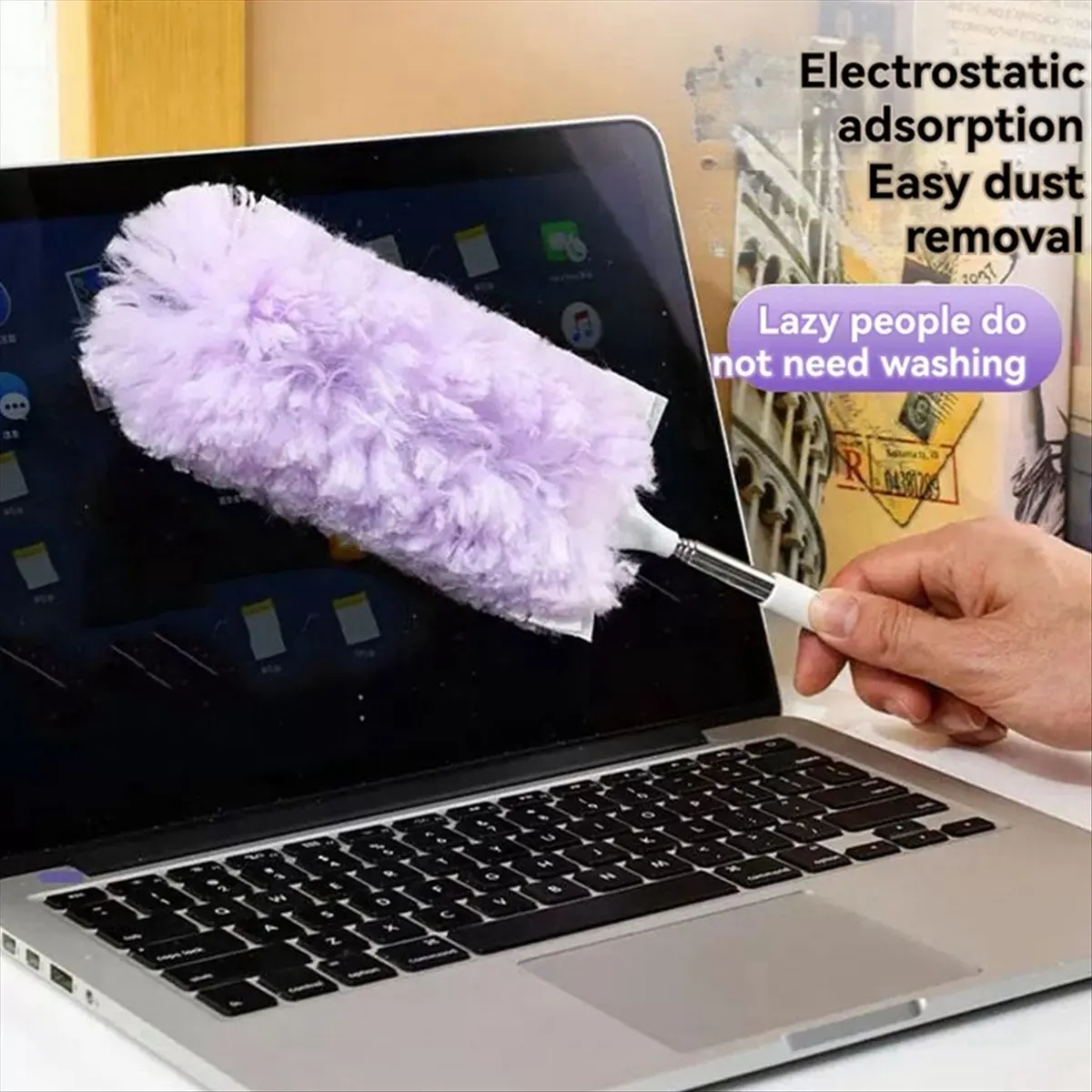 2026 Trend  Duster Home Use for Sweeping Dust Electrostatic Duster Disposable Non-Woven Fabric Retractable Cleaning Tool A