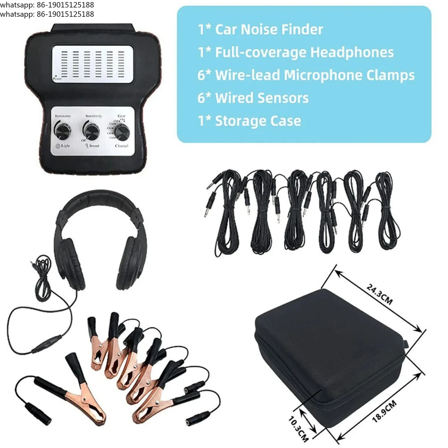 

Chassis system ear electronic stethoscope diagnostic kit with earphones six-channel stethoscope abnormal sound tester