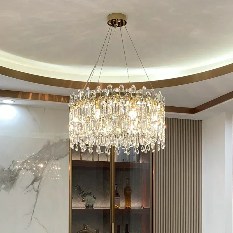 Lustre de cristal moderno e luxuoso para quarto, lindo, criativo, atmosfera de luxo, decoração led, sala de estar