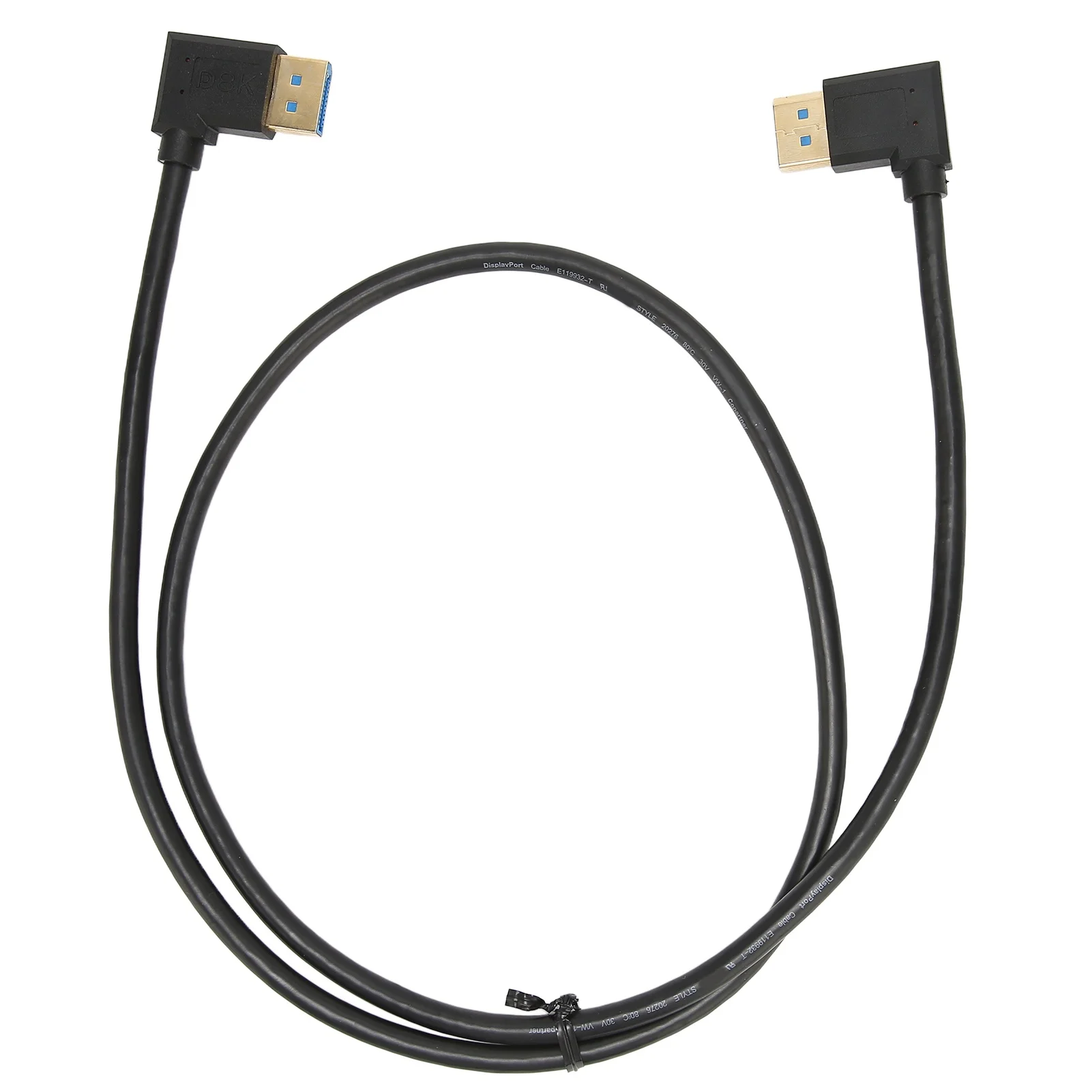 Displayport Cable 1.4 32.4Gbps 90 Degree Right Angle DP Male to DP Male Cable Support 8K 60Hz 4K 144Hz 2K 165Hz
