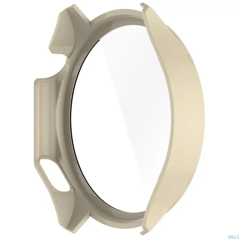 Case reloj R91A con película vidrio templado para ver 3 protectores Portada pantalla Protector Película Smartwatch