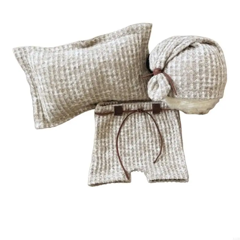 

Baby Photo Clothes Knitted Hat Pillow and Pants Outfit Toddler Photography Props Costume Clothing Infant Supply