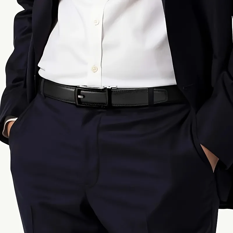 Fashion Business Men'S Belt Genuine Luxury Brand Belt Metal Buckle Belt High-Quality PU Leather Soft Belt With Cargo Pants Jeans image 3