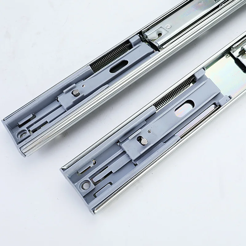 Quiet Soft Close Drawer Slides Kitchen Wardrobe Cabinets Cold Rolled Steel Ball Bearing Three Section Rails To In Side Mount