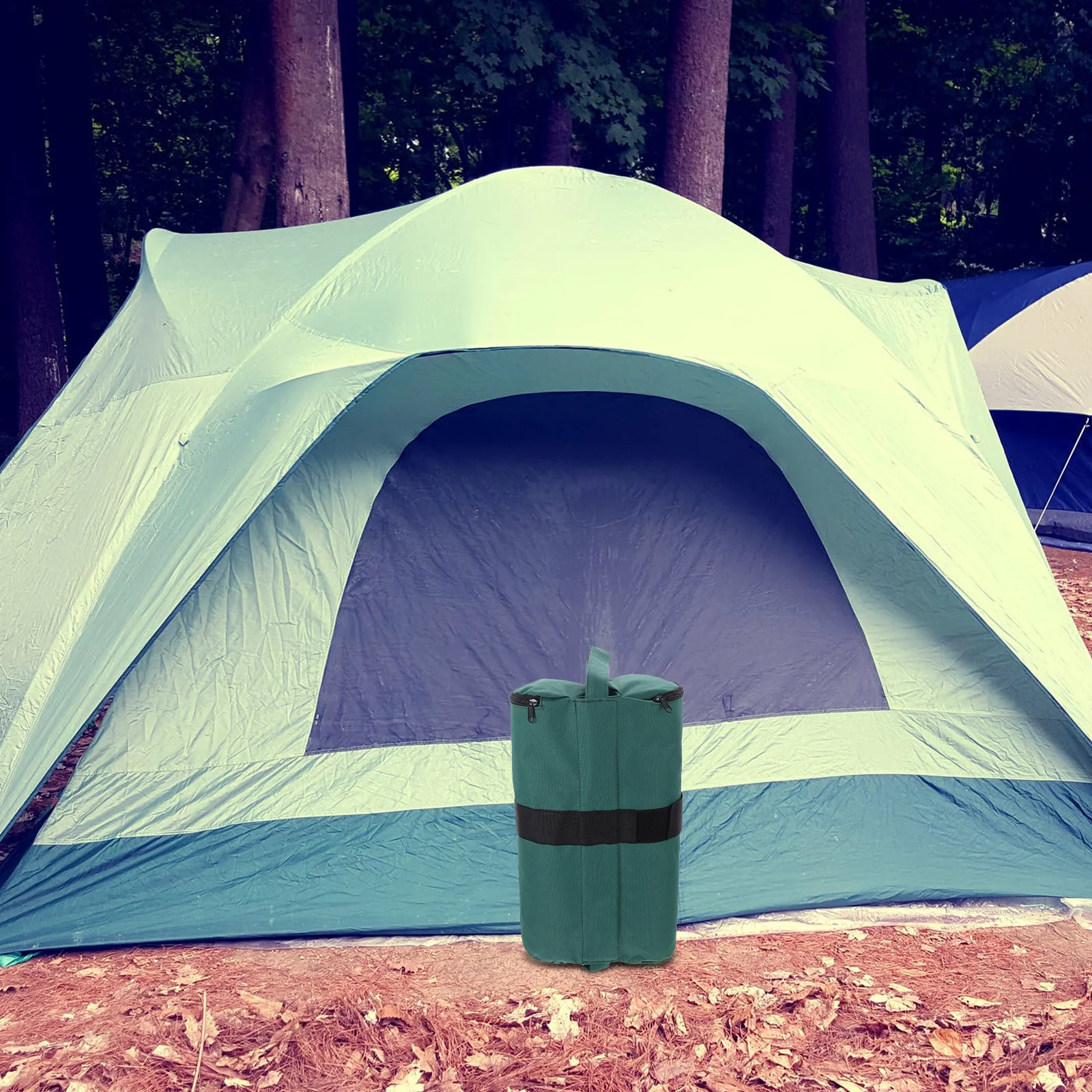 2 قطعة أكياس الرمل في الهواء الطلق الأخضر الداكن أكسفورد القماش خياطة قوية دائم أكياس المرجحة السحابة تحديد أداة للتخييم