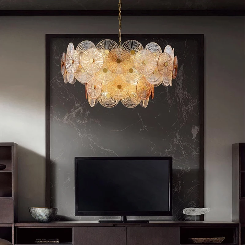 modern lustre glass chandelier luzes led lampada pingente luminarias interiores sala de jantar quarto luxo americano 01