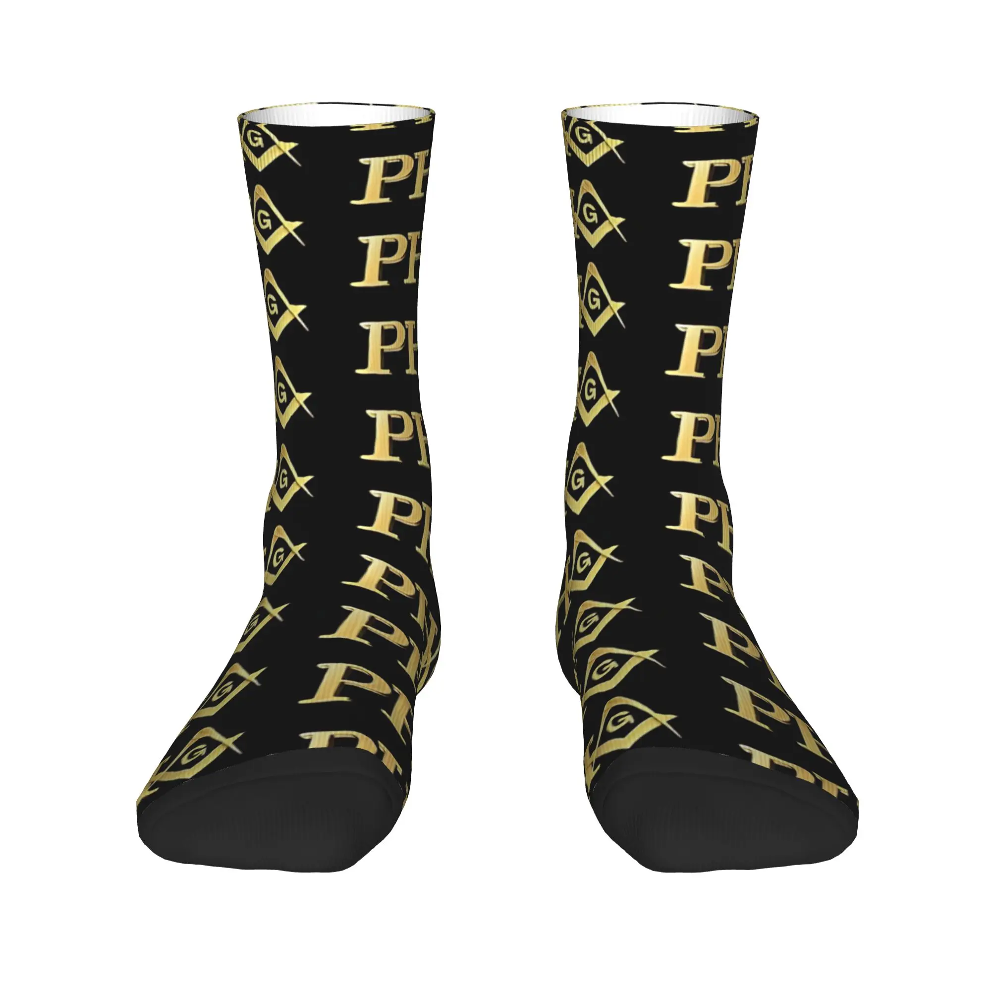 Freemason Prince Stockings Men Square & Compass Masonic Prince Hall Socks Harajuku Socks Spring Cycling Non Slip Graphic Socks