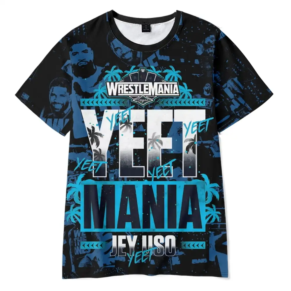 

Мужская футболка Wrestler Jey Uso Yeet, футболка с 3d принтом для мужчин и женщин, модные топы с короткими рукавами, футболки, спортивная футболка Y2k, одежда 2025