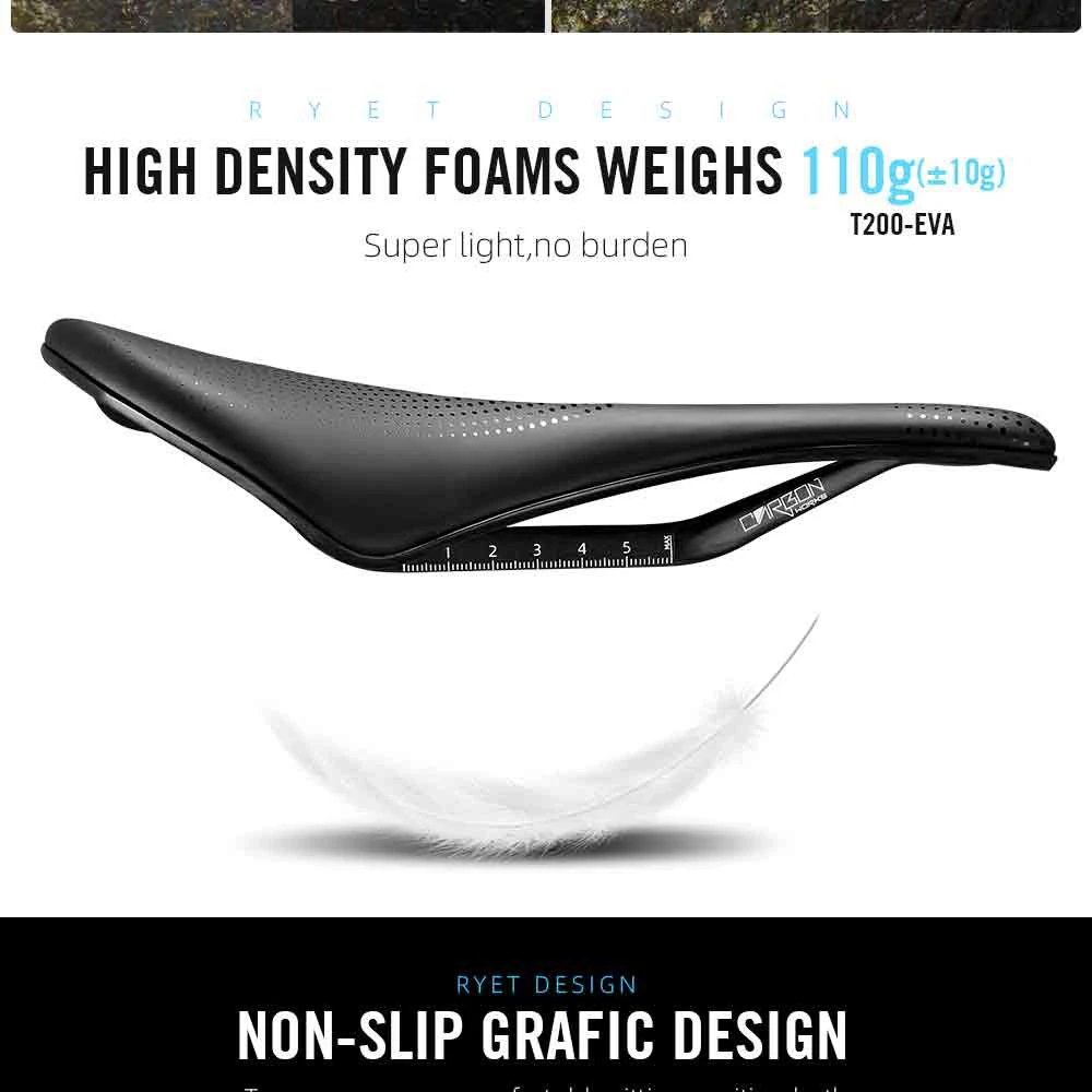 RYET 3D Gedruckt Carbon Fahrrad Sattel 140mm 143mm Superlight Road MTB Rennrad Sitz Sättel Kissen Radfahren sitzen Teile – Detail 17