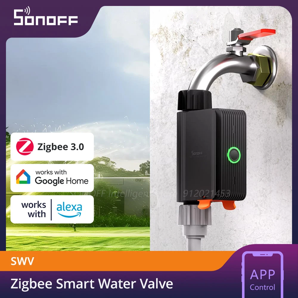 SONOFF SWV Zigbee Smart Water Valve Smart Timing Irrigation Switch Track 6-month Historical Data Support Open-source Platforms