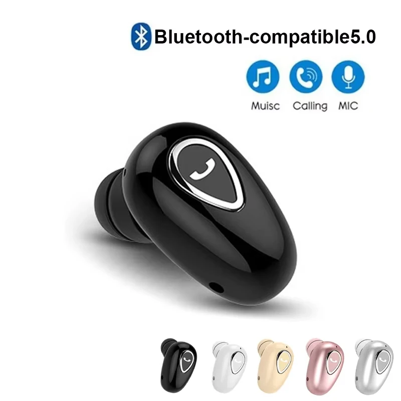 

Мини Bluetooth-совместимые наушники 5.0, беспроводная спортивная игровая гарнитура с микрофоном, стереонаушники громкой связи для Xiaomi Huawei iPhone